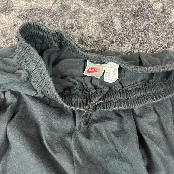 Vtg 80's Nike Sweatpants Tapered Leg Pockets Black Men's L Drawstring - Picture 7 of 13